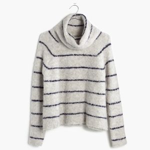 Madewell grey striped turtleneck sweater, XS